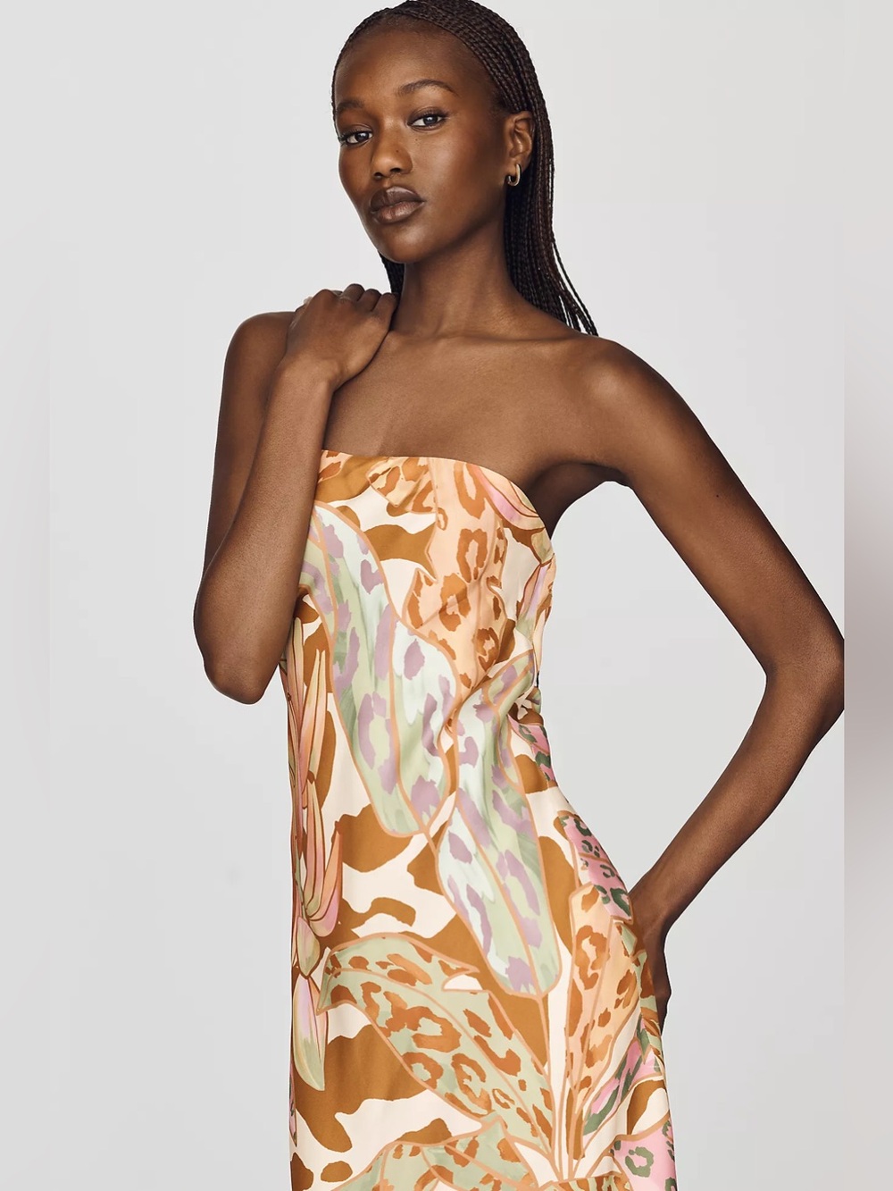 Farm Rio x Anthropologie Strapless Printed Midi Slip Dress – Size M